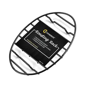 JY COOKMENT Roasting Rack with Integrated Feet, Cooling Drying Rack Kitchen Rack With Enameled Coating, PTFE Free, Great for Cooking, Roasting, Drying, Grilling, Dishwasher Safe (10inch*6.5inch)