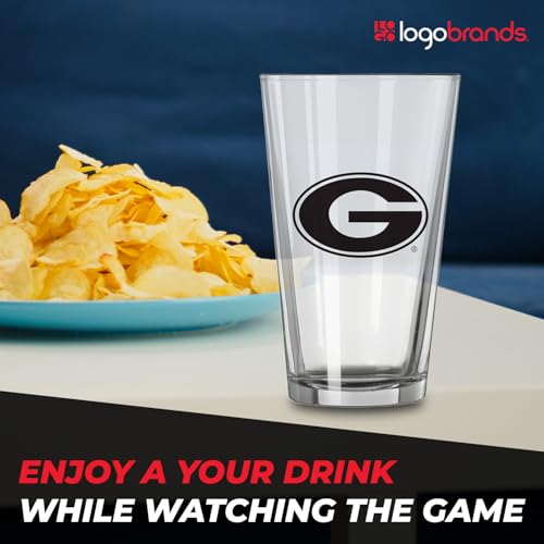 Image of Logo Brands NCAA 16 oz Pint Glass - Durable Glass With Bold Team Color- Chip-Resistant Rim Drinkware For Fans, Tailgates, Home Bars & Everyday Use
