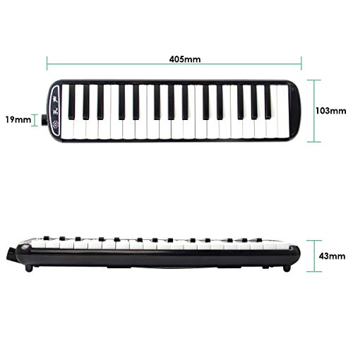 image for Kmise Melodica 32 Piano Keys Pianica Musical Instrument with Black Car