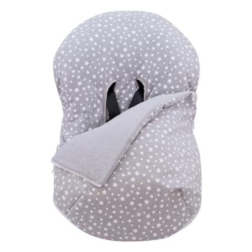 JYOKO KIDS Funda + Saco para portabebés y capazo Bebé Impermeabilizado en su interior, Algodón Orgánico (White Star, Algodon)