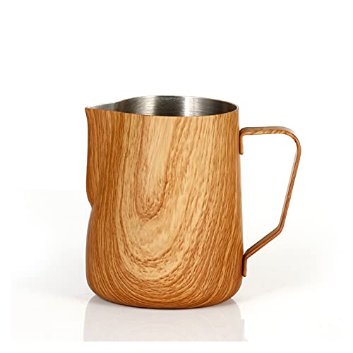 ESOUY Salsera 300/600 ml Grano de Acero Inoxidable Jarra para Espuma Tirar de la Taza de Flor Jarra para Café Espresso Espumador Taza Herramientas para el Café Jarra para Salsa (Capacidad: