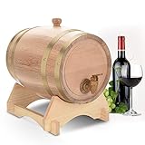 Yosoo Health Gear Barril de Roble Barril de Madera 5L, toneles de Madera, dispensador de Vino Barril de Vino para Almacenamiento, Cerveza, licores, Whisky, Ron, Puerto, borbón, Tequila, Licor