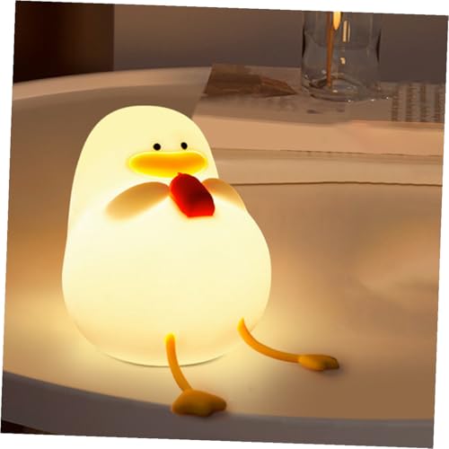 Lámpara de noche silicona pato con luz amarilla suave miniatura 7