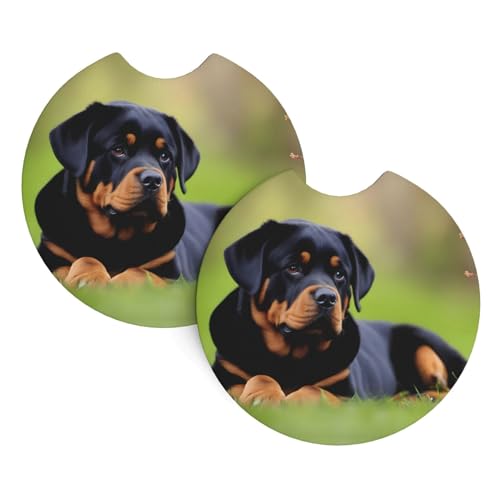 Portavasos para carro Rottweiler 2 unidades negro miniatura 1