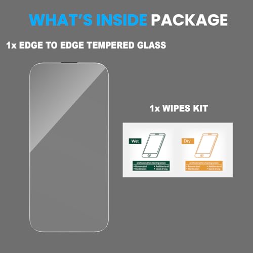 Image of ArmourPro Military-Grade Gorilla Borderless Tempered Glass for iPhone 17 and iPhone 16 Pro (6.3 Inches) with Installation Kit | Anti Dust Mesh Filter, 9H Hardness Shatterproof, Full Screen Coverage