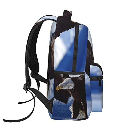 Sac d'école grande capacité Eagle confortable durable noir avec USB