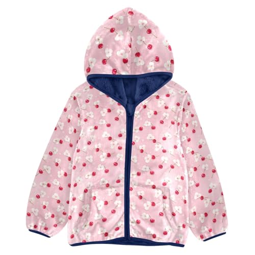 Cherry Blossom Boys Fleece Coat,Children's Zip-Up Hoodie Jacket,Baby Warm Fashion Outerwear 3-10T,A113275