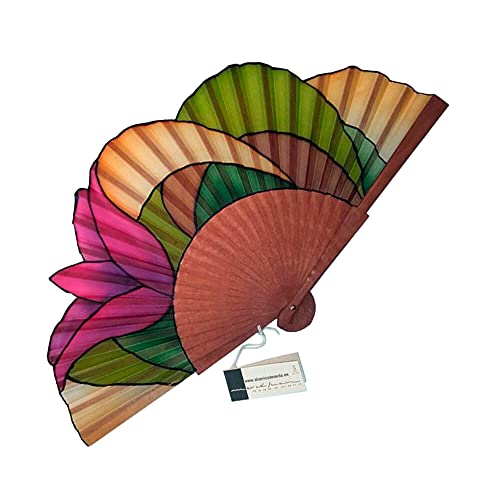 Abanico de seda natural pintado y montado a mano Fantasía gaditana