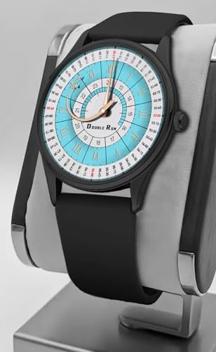 Image of DOUBLERUN Black Case Silicone Strap, 24-Hour Display, Roman Numerals, Analog Watch