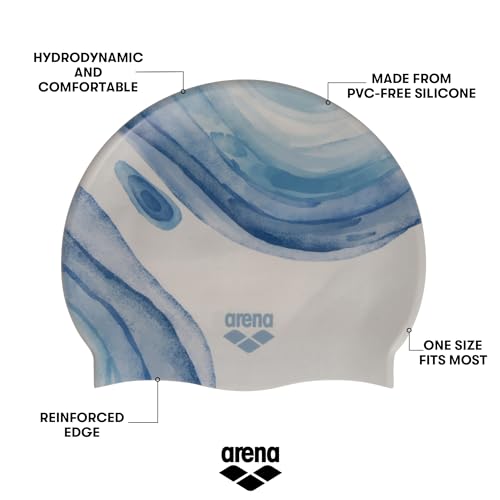 Image of Arena HD Unisex Elastic Silicone Swim Cap for Adults, Training Water Sports Fitness Swimming Gear, Chlorine Protection Pool Hat, Dreams, One Size