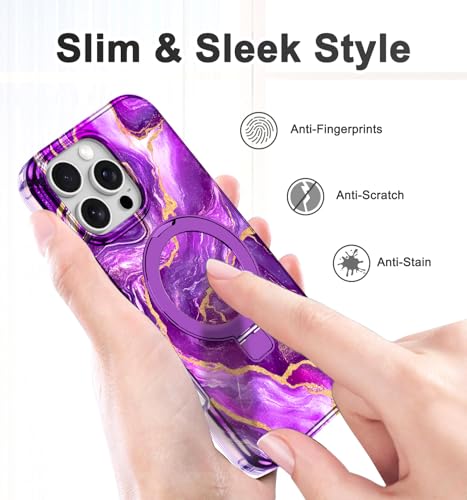 Casehas for iPhone 16 Pro Max Case 2024, [Magnetic Invisible Stand] [Compatible with MagSafe] [Military Grade Drop Protection] Slim Translucent Matte Back Shockproof Protective Cover, Deep Purple - image 6