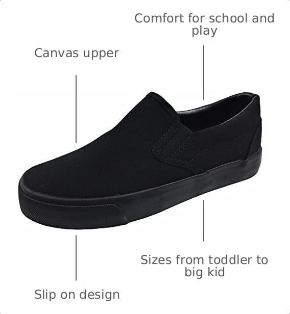 Image of Kid's Classic Slip On Canvas Sneaker Tennis Shoes