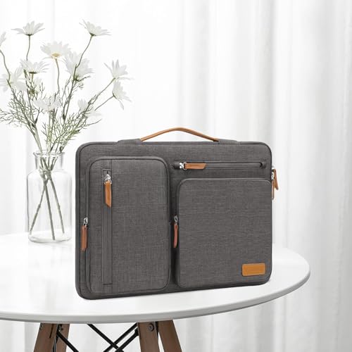 Image of MOSISO 360 Protective Laptop Case 14 inch, 14 inch Laptop Sleeve Compatible with HP Lenovo Dell ASUS Acer, HP, Dell Latitude, Lenovo, Side Open Carrying Case with 4 Zipper Pockets&Handle, Taupe Gray