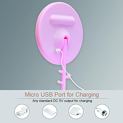 Beyeeway Makeup Mirror Touch Screen Vanity Mirror with LED Brightness Adjustable Portable USB Rechargeable ( Pink-Round )