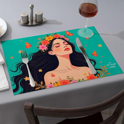 Sets de table d'été femme aux fleurs pour sublimer vos repas de saison en terrasse