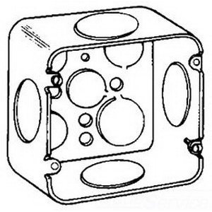TP562 Steel Outlet Box 4-11/16 Inch x 4-11/16 Inch x 2-1/8 Inch 42 Cubic-Inch