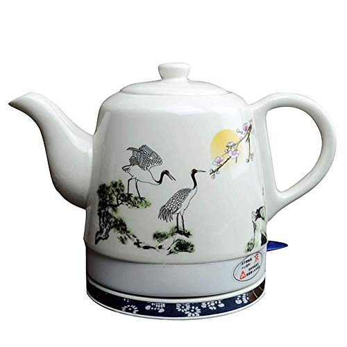 Elektrischer Keramik Wasserkocher Teekanne-Retro Rot 1 L Kanne,1350W Wasserschnell für Tee,Kaffee,Suppe,Haferflocken…