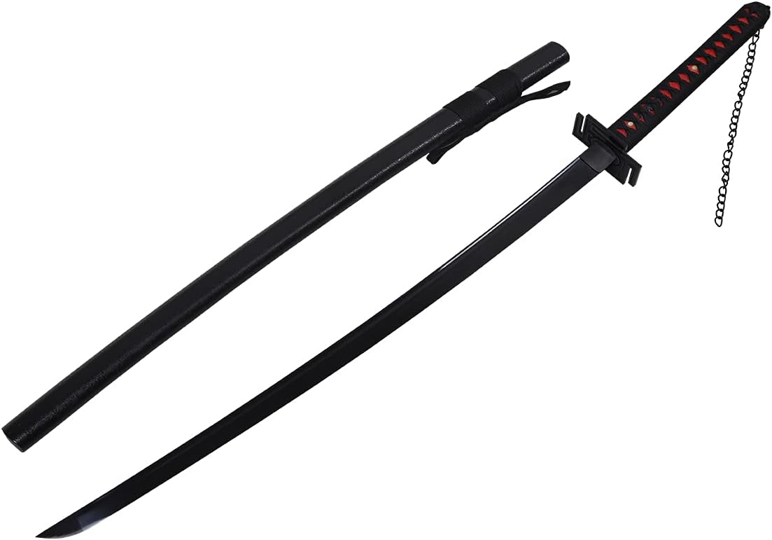 Kurosaki Ichigo Cosplay Japanese Samurai Sword Katana Shark 1065 Carbon Steel Black Blade Full Tang - Image 9