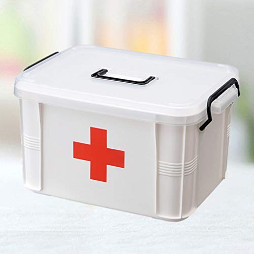 YARNOW Caixa de remédios de primeiros socorros para uso doméstico de plástico para medicamentos, por