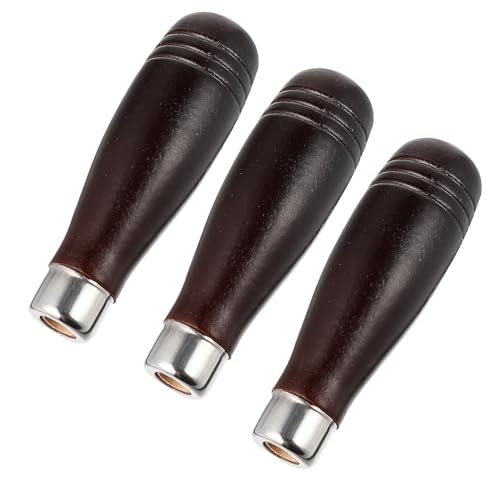 LIFKOME 3個 木製ファイルハンドル 精密加工 安定性高く 握りやすい滑り止め設計 ヤスリ交換用アクセサリー 木工やすり対応