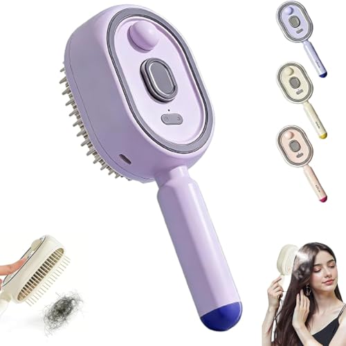 Brosses à vapeur électriques pour cheveux, lisseur à vapeur rechargeable, brosse à vapeu-r démêlante pour cheveux courts, réduit les frisottis, nourrit...