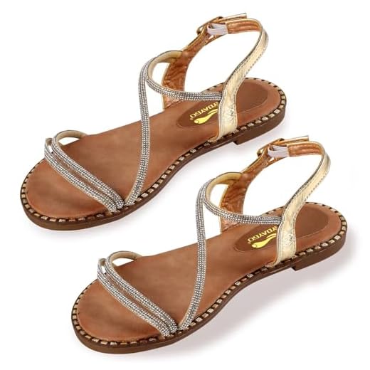 DAYDAYGO Sandálias Femininas Rasteiras Com Strass Brilhantes E Tira Elástica No Tornozelo, Confortáveis, Espuma Viscoelástica, Sem Cadarço, Para Uso Formal Ou Diário Verão, Glitter Brilho O Trabalho