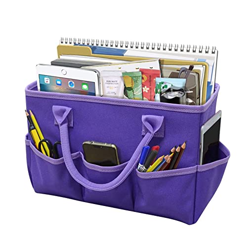 Art Craft Supplies Tote Storage Caddy Organizer for Artist, Kindergarten School Teacher Stationery Carrying Case for Drawing Book, Notebook, Paint Brushes