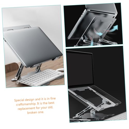 Soporte ajustable de metal para portátil color plata miniatura 2