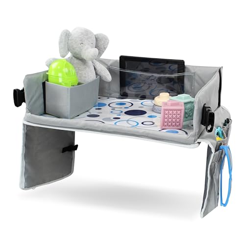 Image of Acorn Baby Foldable Backseat Car Tray Table - Road Trip Must Haves Car Seat Activity Trays - Car Seat Travel Tray