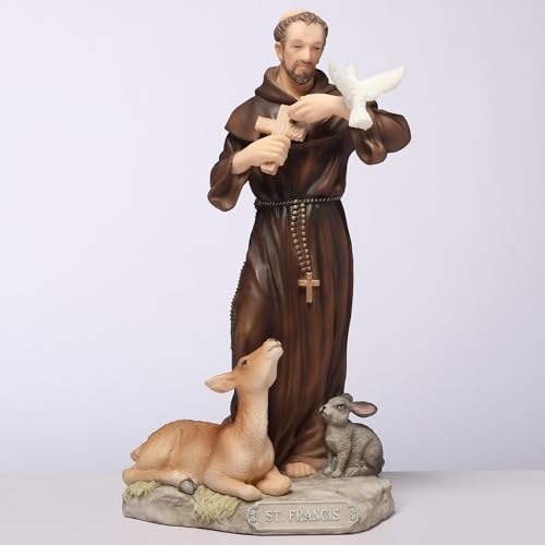 Figura decorativa de San Francisco de Asís de 6.13 pulg miniatura 2