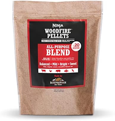Ninja Woodfire Pellets, All Purpose Blend 2-lb Bag, up to 20 Cooking Sessions, 100% Real Wood Pellets, Only Compatible with Ninja Woodfire Grills, All Purpose Blend, XSKOP2RLC (Canadian Version)