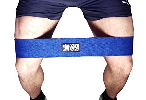 YAYB Protein  Banda para cadera y glúteos. Costuras reforzadas premium. Costuras añadidas para uso repetido y pesado. Ejercicio de alto rendimiento para glúteos, azul, Small