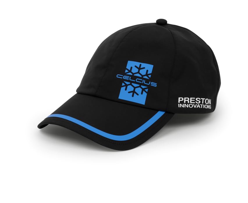 Preston Innovations Celcius Cap | Match Fishing Insulated Cap | for Bright Cold Days on the Bank | Fleece Lined | Peak for Sun Protection | Code P0200678 Black