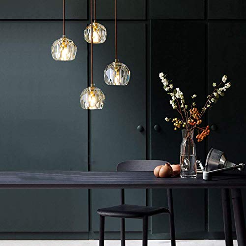 Lámpara araña de cristal moderna dorada para iluminar techos oscuros 8