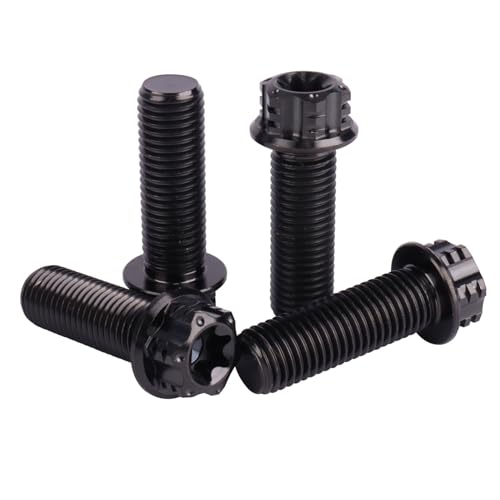 Image of 4Pcs Titanium Bolt Flange Torx Head M8 M10 x 20 25 30mm Screw Bolt for Motorcycle Car Modifications (Black, M10x30mm Pitch 1.25)