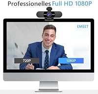 EMEET Full HD Webcam - C960 1080P Webcam mit Dual Mikrofon, 90 ° Streaming Kamera mit Automatische Lichtkorrektur, Plug & Play, für Linux, Win10, Mac OS X, YouTube, Skype, zum Konferenz – Ansicht 2