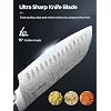 Knife Set, D.Perlla Kitchen Knife Set with Advanced Self-Sharpening Technology, 14 Piece Waved Texture Knife Set with Block, High Carbon Stainless Steel Knife Block Set, Razor-Sharp, Full Tang Handle