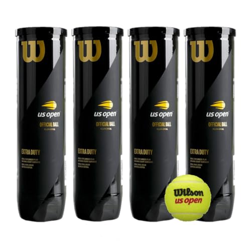 Wilson US Open - Pelotas de tenis (4 latas, 16 pelotas), color amarillo