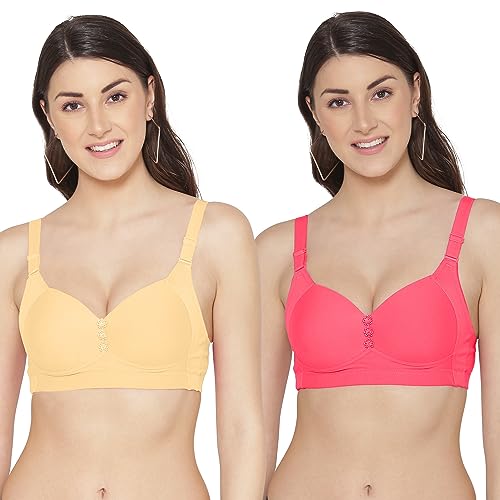 Image of Tweens Lite Wite - Minimiser Medium Padded Cotton Lycra Bra (Plus Size) - Triple Hook - Full Coverage - Wirefree - Seamless T-Shirt Bra