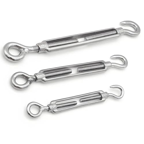 20PCS Stainless Steel 304 Wire Tensioner Hook & Eye Adjustable Turnbuckle Heavy Duty miniatura 2