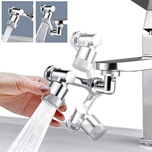 Preisvergleich Produktbild Wasserhahn Aufsatz Schwenkbar, Perlatoren Für Wasserhähne 1080° Schwenkbarer Wasserhahn-strahlregler Für Küche / bad Wasserhahn Schwenkbar Aufsatz ,2 Wasserauslassmodi ,20 / 22 / 24mm Gewindedüse , Silver
