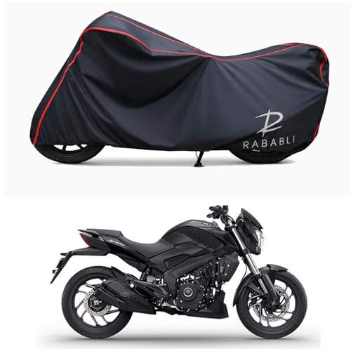Image of Waterproof Bike Body Cover Compatible for | Bajaj Dominar 400 | Taffeta Fabric, Red Piping Design, Bottom Elastic Fit | Dustproof, Sun UV & Rain Protection for All Bikes