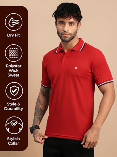 Image of Lux Nitro Men's Dry Fit Polo T-Shirt | Microfiber Sports Collar T-Shirt | Moisture Wicking, Breathable & Quick Dry | Stylish Casual & Gym Wear