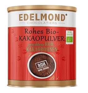 Bio Kakaopulver Rohkost von Edelmond. Cadmium Analysiert. 100% pur + entölt als Rohkost oder Smoothie cacao. AAA Chocolatiers Qualität (200GR)