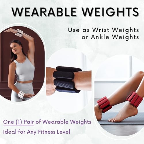 Image of Polyfit Wrist & Ankle Weights - Wearable Weights for Women, Yoga & Pilates | 1.2 lb each, 2.4 lb pair, adjustable straps, silicone design, for walking, barre, yoga, Pilates, cardio and home workouts