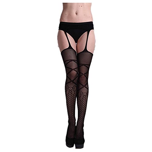 Preisvergleich Produktbild FEIXIANG Frauen Spitzen - Tangas String - Tanga - höschen unterwäsche Slip Höschen Unterwäsche Frauen Unterwäsche Nachtwäsche (Freie Größe, Strumpfhosen Schwarz)