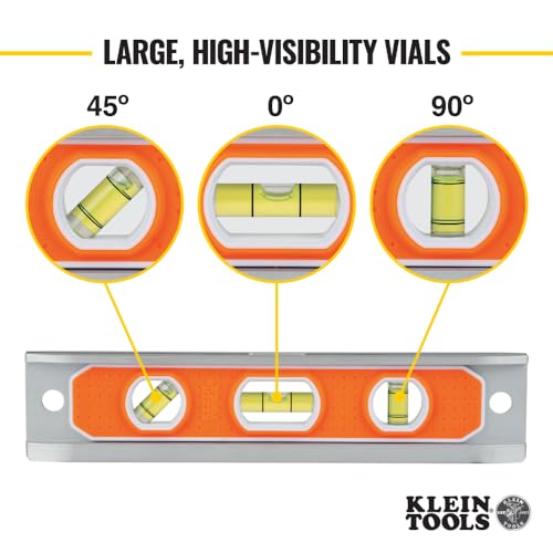 Image of Klein Tools 935R Level, Magnetic Torpedo Level, Aluminum, V-groove and Magnet