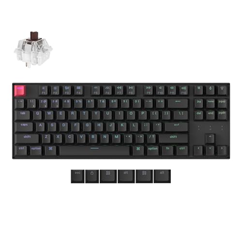Image of Keychron K8 Version 2 TKL Wireless Mechanical Keyboard, QMK /Launcher Bluetooth 5.2 /Wired, RGB Backlit Shine-Through PBT Keycaps, Super Brown Switch for Mac Windows Linux (Hot-swappable)