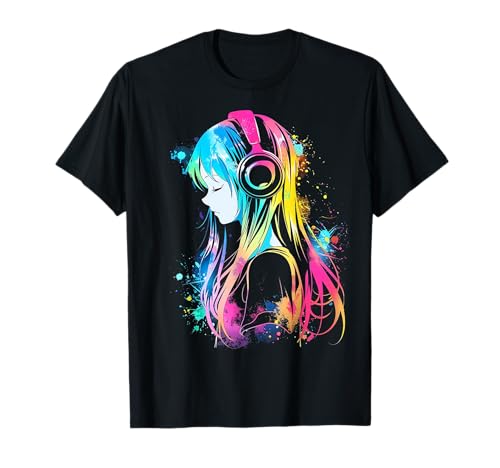 @n!mY Anime Manga Grafik Kopfhörer Art Anime T-Shirt