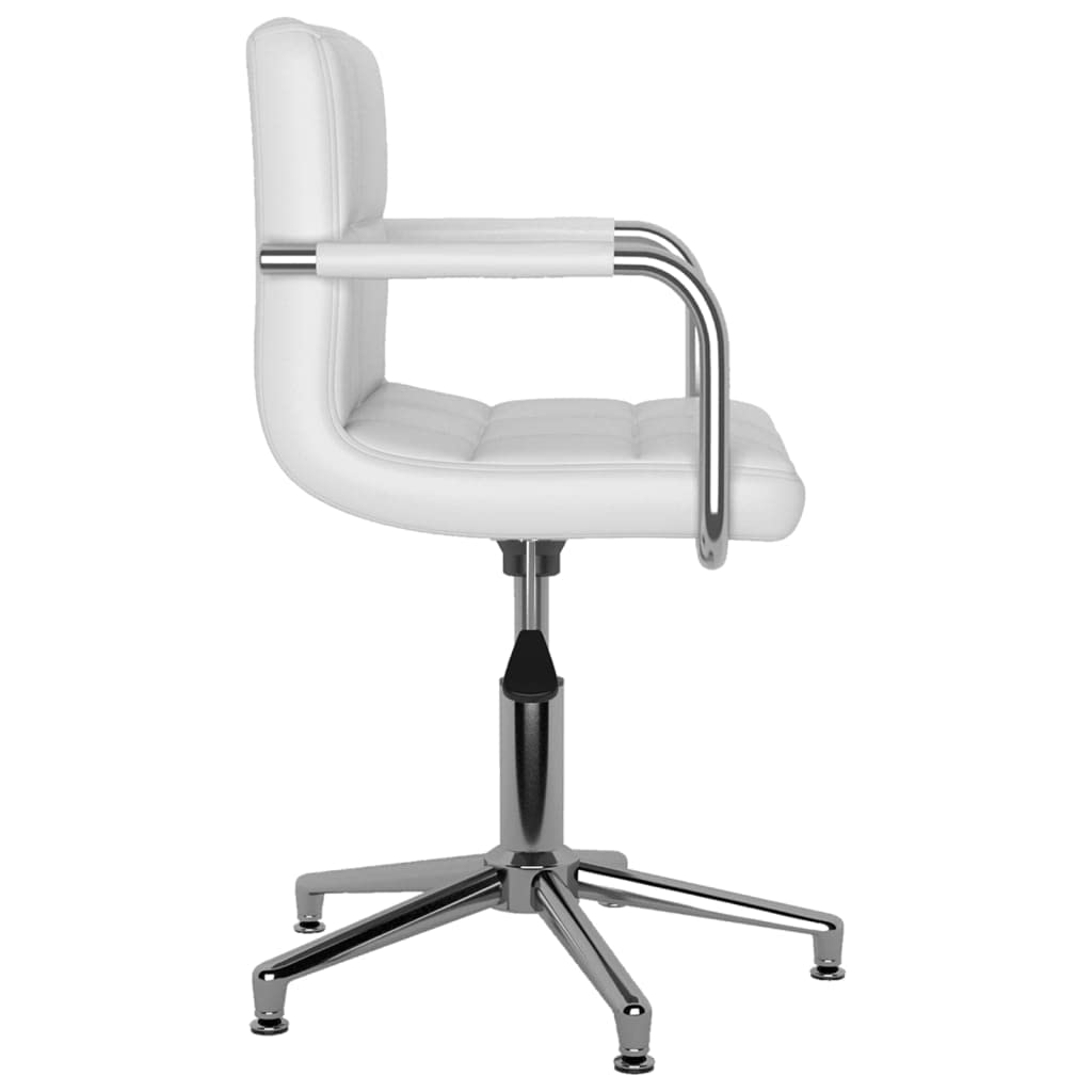 Mesa de comedor, sillas de sala de estar, sillas de comedor multifuncionales, 2 piezas, giratorias, de piel sintética, blanca, para comedor, estudio, dormitorio